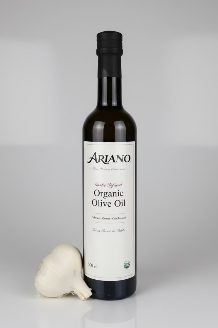 Garlic Infused Organic Extra Virgin Olive Oil  500 ml 16.9 oz