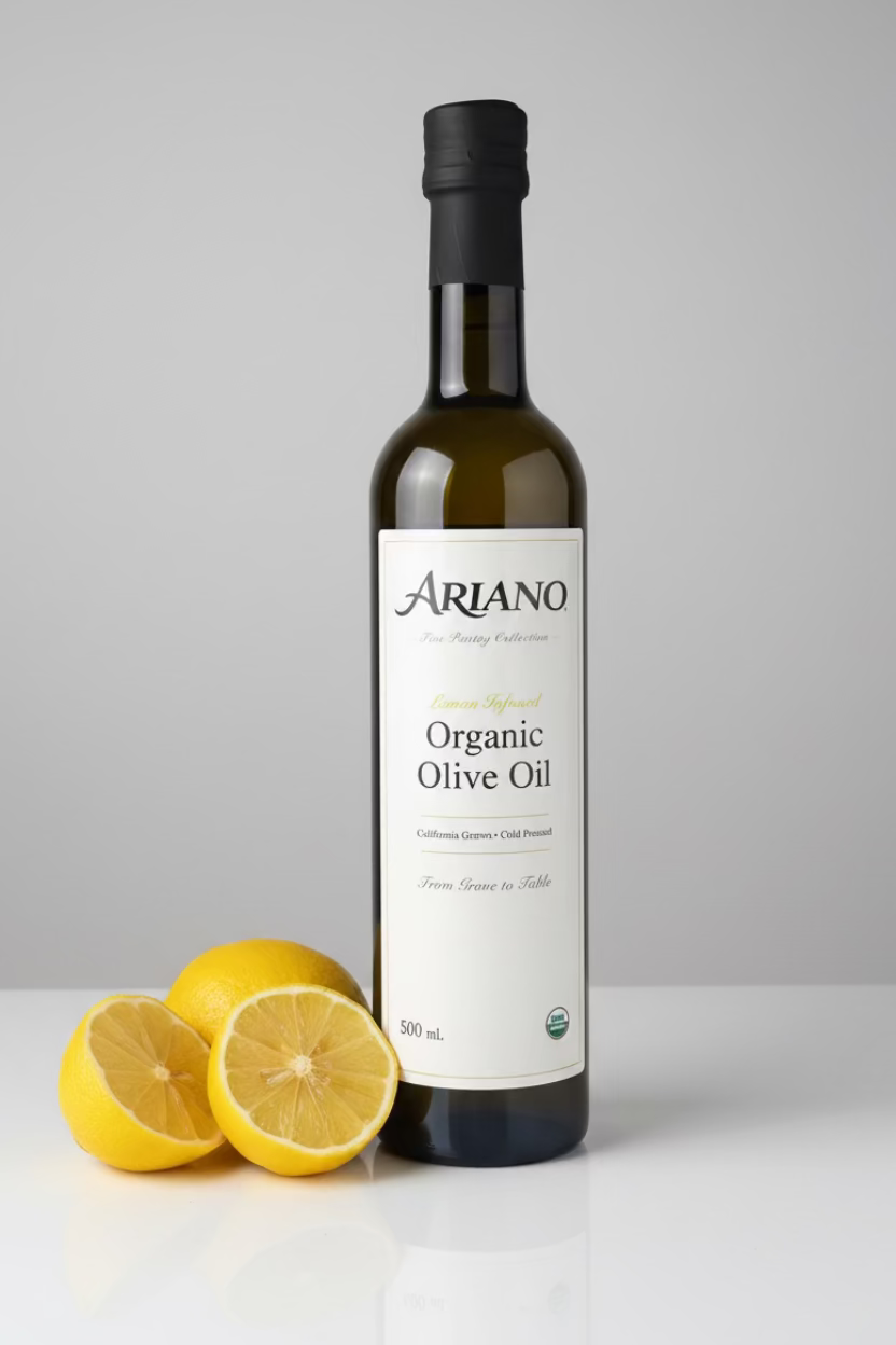 Lemon  Infused Organic Extra Virgin Olive Oil  500 ml 16.9 oz