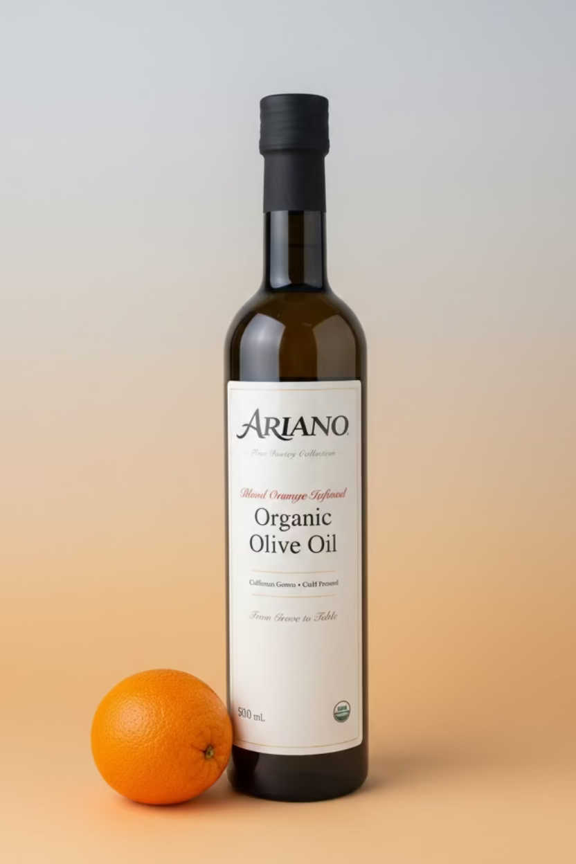 Blood Orange Infused Organic Extra Virgin Olive Oil  500 ml 16.9 oz