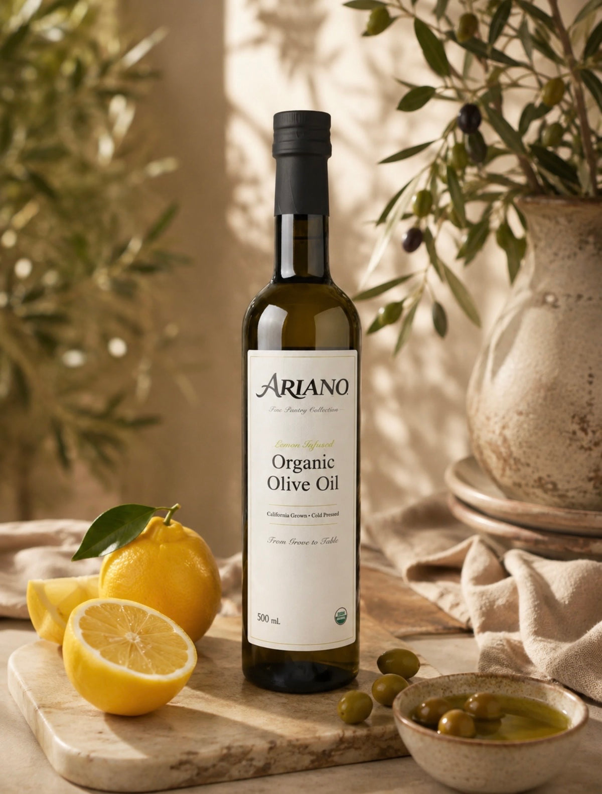 Lemon Infused Organic Extra Virgin Olive Oil