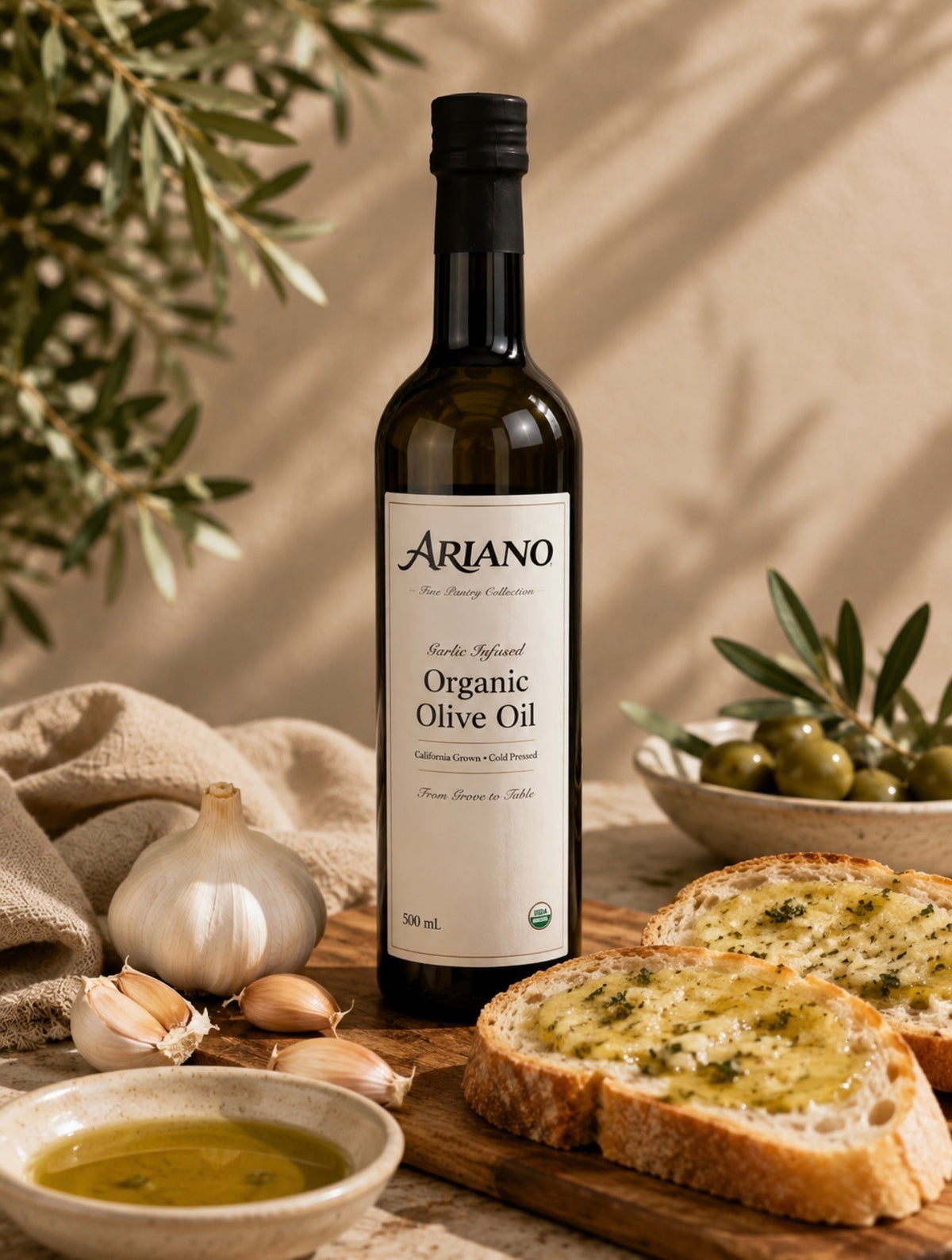 Garlic Infused Organic Extra Virgin Olive Oil